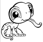 coloriage Petshop lezard